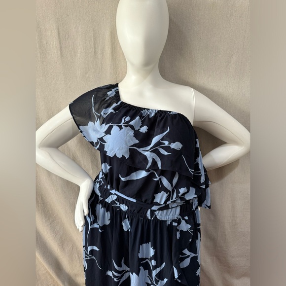 Lane Bryant 4 way navy blue floral dress off shoulder sleeveless - Picture 13 of 16